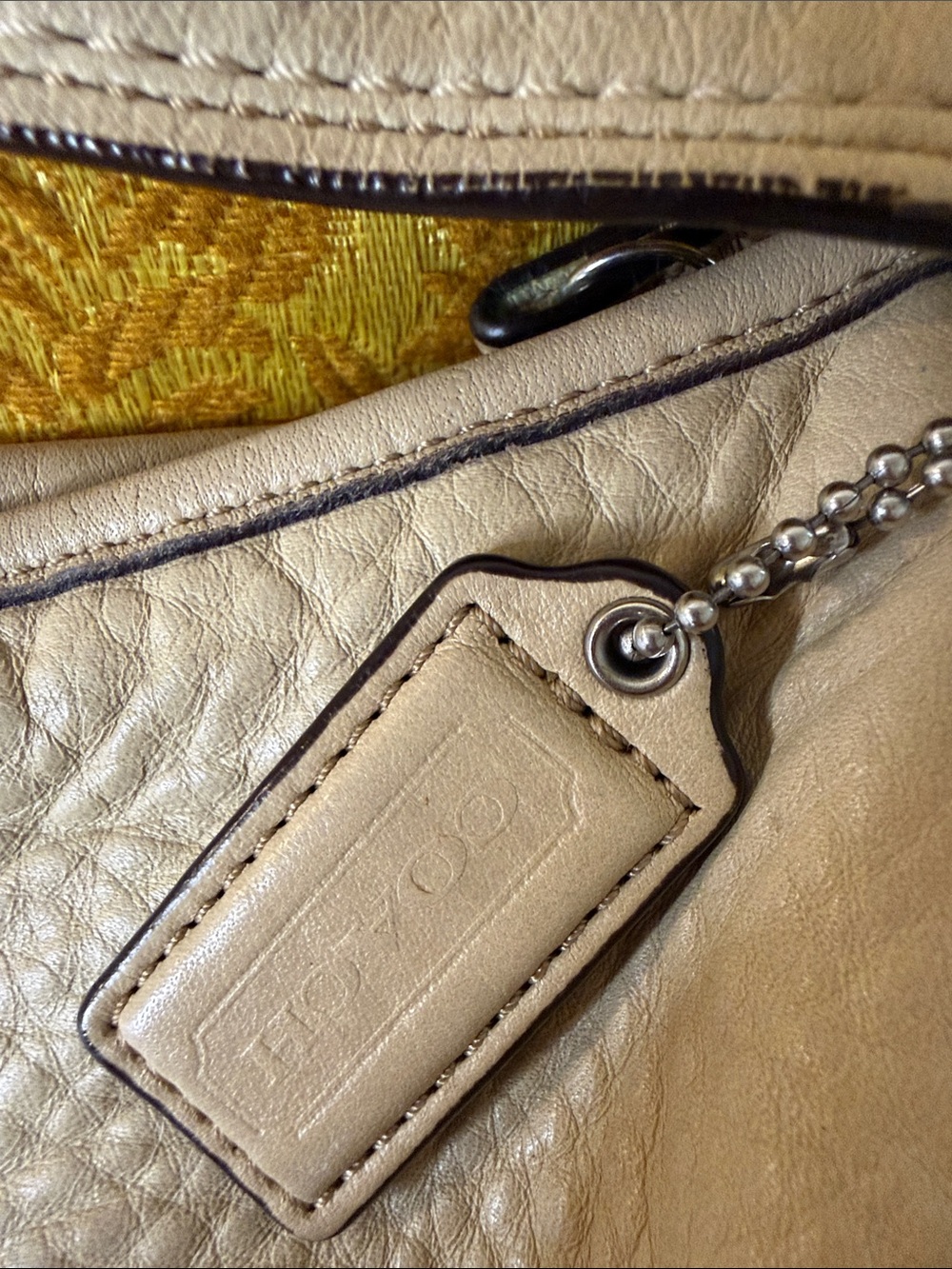 Coach Taupe Pebbled Leather Hobo with Silver Hardware - Picture 7 of 7